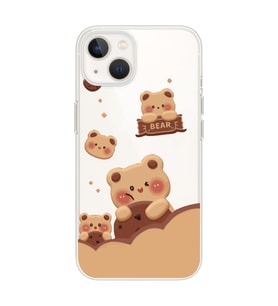 Iphone 14 Plus Uyumlu Bear Tasarımlı Şeffaf Telefon Kılıfı