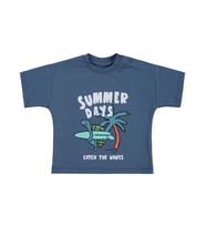 Civil Baby Summer Days Baskılı 3-12 Ay Tişört - Mavi