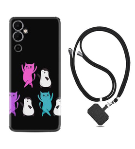 Tecno Pova Neo 2 Kılıf Resimli Boyun Askılı İpli Desenli Silikon Series Cat Dance 1824