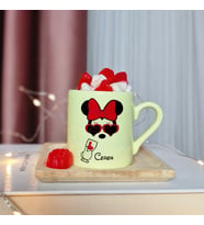 Minnie Mouse Tasarımlı Kişiye Özel Sarı Türk Kahvesi Fincanı