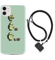 Apple iPhone 11 12 13 Mini Kılıf Boyun Askılı Silikon Avokadolar1352