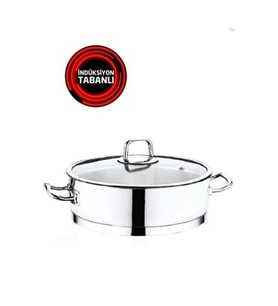 Safinox Vision 22x8 Cm İndiksiyon Basık Çelik Tencere