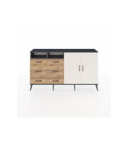 Arges Konsol 4 Raflı 6 Çekmeceli 2 Kapaklı 176x30x99 Antrasit-Aytaşı/Çam