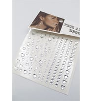 Taşlı Yüz ve Saç Sticker - Beyaz