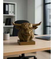 Dekoratif Büst Boğa Heykel Özel Tasarım 3D Hediyelik 12 x 16 Cm