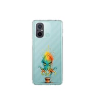 Redmi 12C ile uyumlu Splash ahtapot tasarımlı şeffaf silikon kılıf
