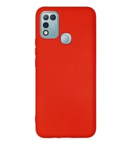 Newface İnfinix Hot 10 Play Kılıf Nano içi Kadife Silikon - Kırmızı
