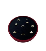 Silindir Model Süet Kumaş 20/20 cm Batırmalı Yüzük Tablası (Kırmızı)