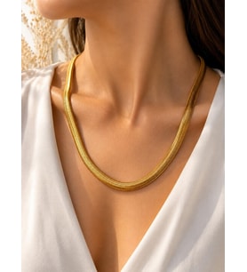 CM Jewelry Kalın İtalyan Zincir Gold Çelik Kolye