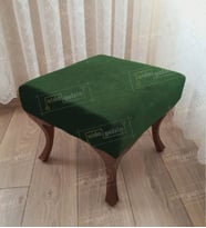 Ayak Ucu Kapı Önü Antre Düz Bench Puf Ceviz Ayak (Yeşil)