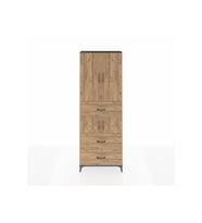 Arges Dolap 4 Raflı 3 Çekmeceli 4 Kapaklı 88x30x243 Antrasit-Çam