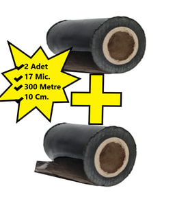 Dilimli Siyah Palet Streç 10 CM 17 Mic. 400Gr / 300mt. Siyah 2 Adet
