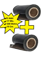 Dilimli Siyah Palet Streç 10 CM 17 Mic. 400Gr / 300mt. Siyah 2 Adet (K.Siyah)