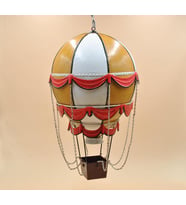 Jayland Metal Eskitilmiş Retro Sarı Sıcak Hava Balonu-Jayland Serisi-27*27*45 CM