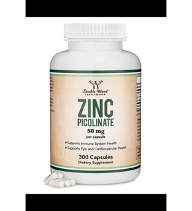 Double Wood Zinc Picolinate 50mg, 300 Capsules.TR Tek Yetkili Satıcısıyız.3940 (Renksiz)