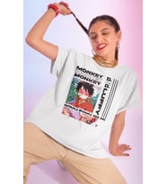 Tasarım Monkey D. Luffy Gear 5 Baskılı Unisex Oversize Anime Dizi Karakter Tişört