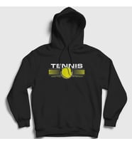 Presmono Unisex Siyah Court Spor Tennis Tenis Kapüşonlu Sweatshirt 331827tt