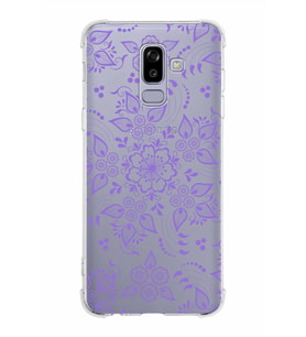 Samsung Galaxy J8 (2018)  Köşe Korumalı Antişok Kapak Nostalji Desen Tasarımlı Şeffaf  Kılıf