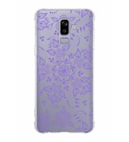 Samsung Galaxy J8 (2018)  Köşe Korumalı Antişok Kapak Nostalji Desen Tasarımlı Şeffaf  Kılıf