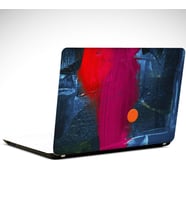 Mavi ve Pembe Soyut Laptop Sticker 15.4 inch (37X26CM)