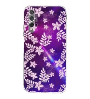 Huawei Nova 5t  Kamera korumalı Kapak Floral Pudra Tasarımlı  Şeffaf Kılıf