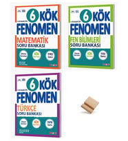Fenomen 6. Sınıf Maarif Kök Serisi Matematik Fen ve Türkçe 3lü Set Soru Bankası + Telefon Standı