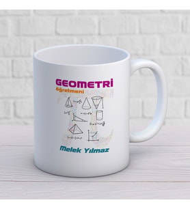 Kişiye Özel Meslek Geometri Öğretmeni Hediyelik Kupa Bardak