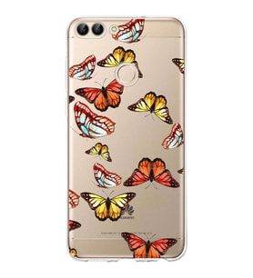 PrintiFy Huawei P Smart 2018 ile Uyumlu 1mm Slim Fit Water Color 2 Baskılı Şeffaf  Kılıf