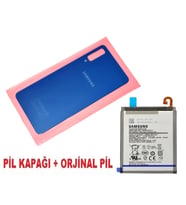 Samsung Galaxy A7 A750 Arka Pil Batarya Kapağı + PİL (CAM) MAVİ