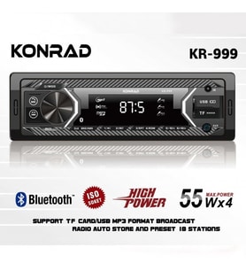 KONRAD KR-999 4X55 WATT ÇİFT USB SD-MMC-FM BLUETOOTH OTO TEYP