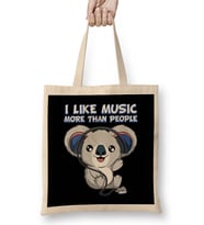 Koala Bear Art Müzik Bez Çanta Uzun Saplı