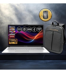 Asus Vivobook Go 15 RYZEN5-7520U 8gb 1tb Nvme SSD E1504FA-BQ1741 ATL14 15.6" Freedos Notebook+Çanta+Mouse