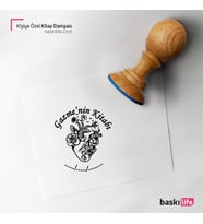 Kalp Kişiye Özel Kitap Damgası Kitap Mührü Kaşe Kitap Mühür Özel Damga 414