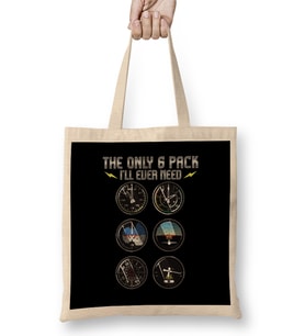The Only Six Pack I ll Ever Need Airplane Pilot Bez Çanta Uzun Saplı