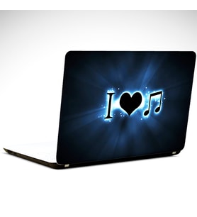 I Love Music Laptop Sticker 13 İnch (34X24CM)