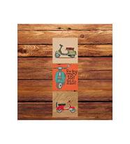 Retro Motor Üçlü Retro Ahşap Poster Ü141
