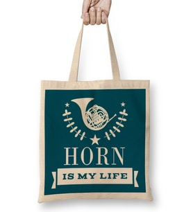 French Horn Band Gift Müzik Bez Çanta Uzun Saplı