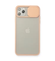 Apple İphone 11 Pro Max Kılıf Palm Buzlu Kamera Sürgülü Silikon - Pembe