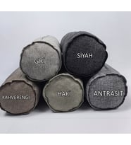 Keten Kumaş Silindir Yastık Fermuarlı Bolster Yoga Yastık Kılıfı 20x50 Cm (Siyah)