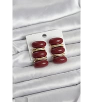 Bordo Vintage Model Gold Renk Kadın Küpe 5886 - GLST9079-4045