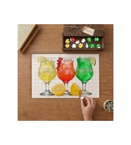 Renkli Meyve Kokteylleri Tasarımı 240 parça Ahşap Puzzle Ahşap Kutuda MP01721