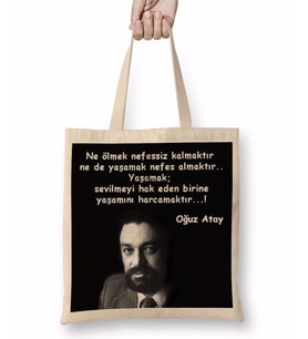 Oğuz Atay Yaşamak Bez Çanta Uzun Saplı