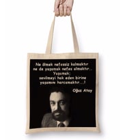 Oğuz Atay Yaşamak Bez Çanta Uzun Saplı