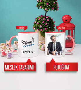 Müdür Yardımcısı Kupa Bardak Pembe Fotoğraflı