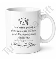 Üniversite Mezuniyeti Hediyesi İsimli Baskılı Kupa Bardak Hatıra Hediye