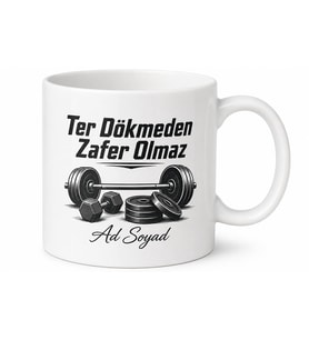 Erkeğe Hediye İsimli Fitness Temalı Baskılı Kupa Bardak Spor Hediye