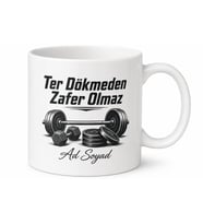 Erkeğe Hediye İsimli Fitness Temalı Baskılı Kupa Bardak Spor Hediye