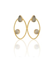 Kadir Jewellery 22 Ayar Altın Kaplama Geometrik Küpe -El İşçiliği Ve Hipoalerjenik Küpe