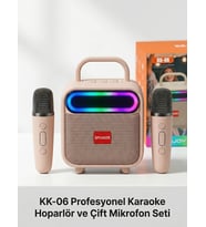 KK-06 Kablosuz Taşınabilir Karaoke Hoparlör ve Mikrofon Seti - RGB Aydınlatmalı