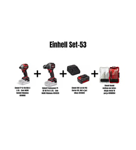 Einhell Set-53 (18/250 Darbeli Vidalama+18/70 Vidalama+4,0 Ah Akü Şarj Cihazı+Matkap ucu Se16 par)